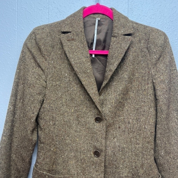 Max Studio Lambswool Blend Tweed Academia School Boy Womens Blazer Jacket Size 4 - Picture 3 of 12
